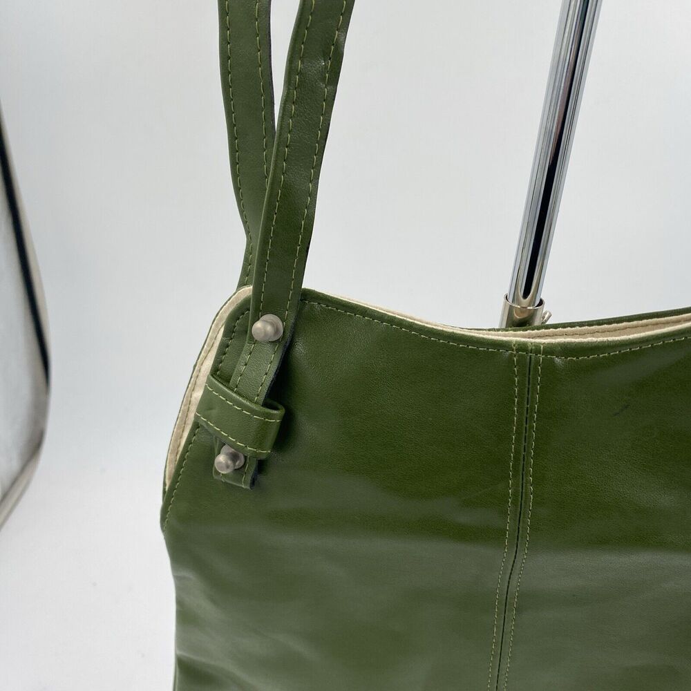 Rafeal Adon Leather Shoulder Bag Olive Green Saddle Bag Boho Minimalist - Picture 3 of 11